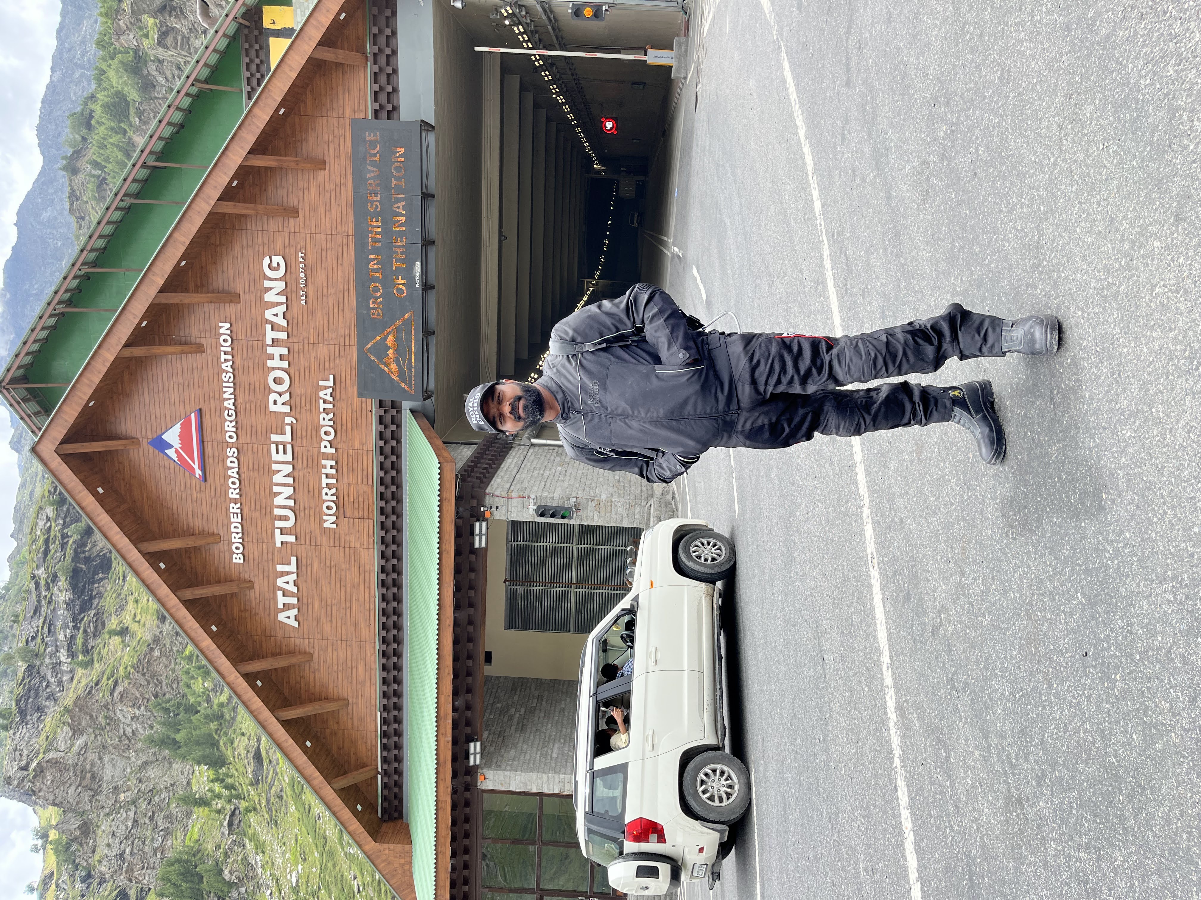 Kathirvel on his motorcycle